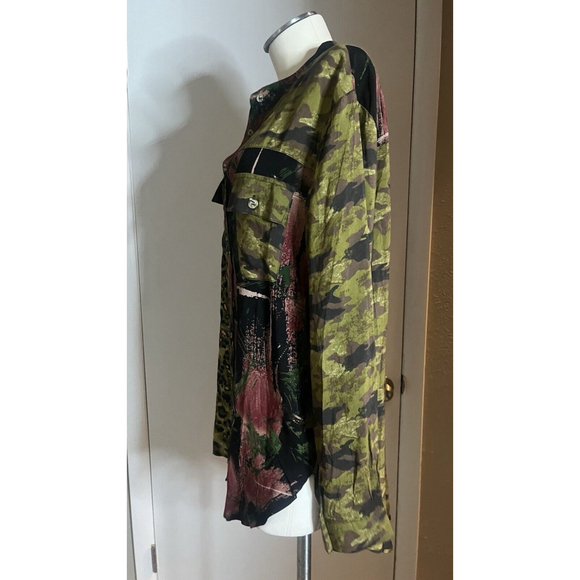Women’s Dressy Camouflage Button Up Blouse By adore - Picture 8 of 16